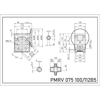 Reduktor PM 075 1/15 100 B5